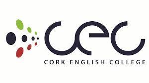 Agencia de Intercambio en irlanda Beyond Learning Logotipo de Cork English College con puntos verdes, negros y rojos
