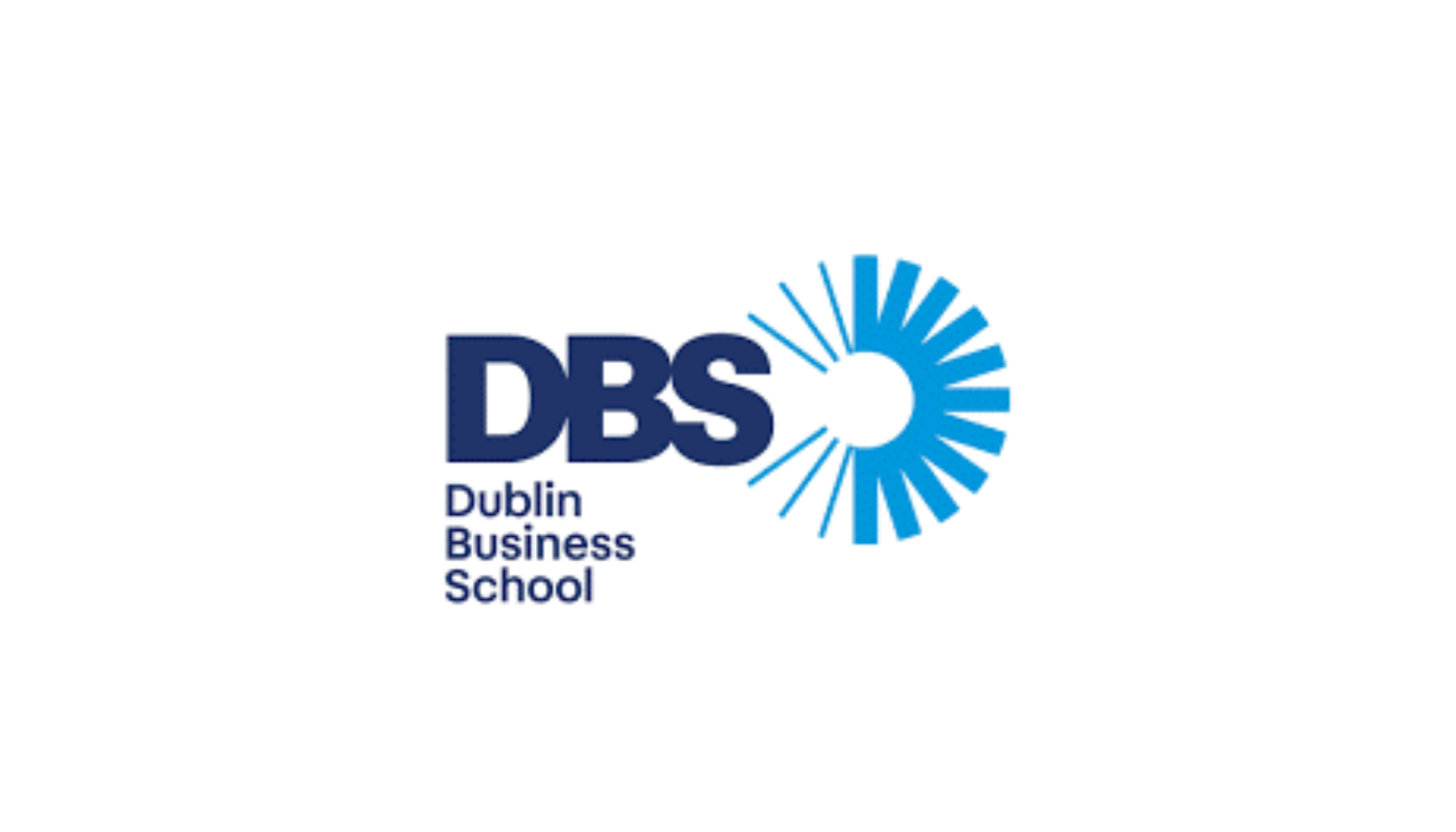 Agencia de Intercambio en irlanda Beyond Learning Logo de Dublin Business School (DBS) con diseño radial azul.